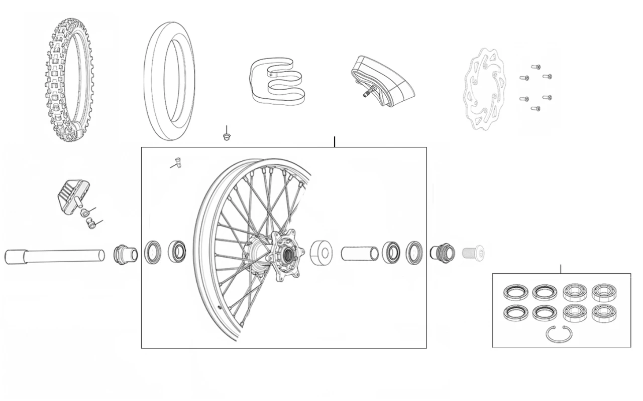 Zeichnung: Vorderrad 21″